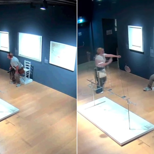 VÍDEO: visitante tenta tirar foto e quebra cadeira exposta em museu na Itália